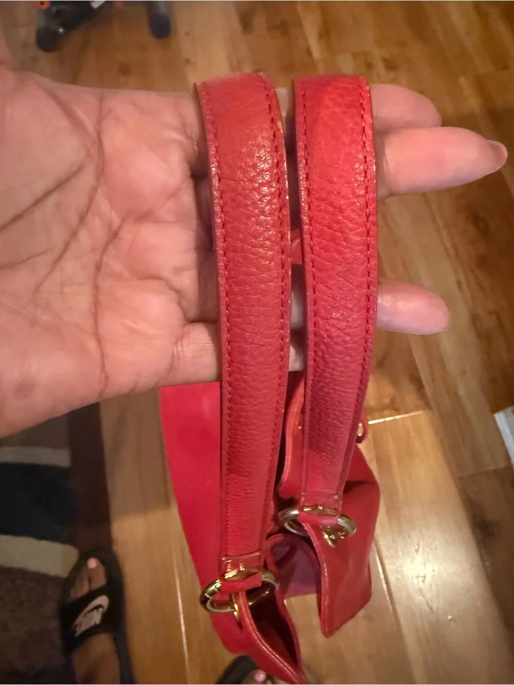 MCM Red Leather Bucket Bag - Picture 12 of 13